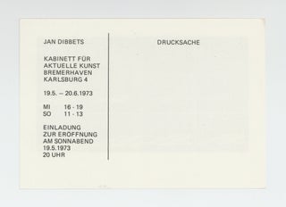 Exhibition postcard: Jan Dibbets (19 May-20 June 1973).