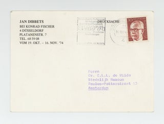 Exhibition postcard: Jan Dibbets Bei Konrad Fischer (19 October-16 November 1974).