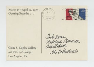 Exhibition postcard: Jan Dibbets (15 March-12 April 1975).