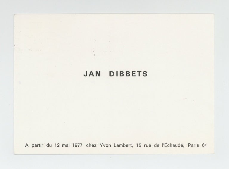 Item ID: 9121 Exhibition postcard: Jan Dibbets (opens 12 May 1977). Jan DIBBETS