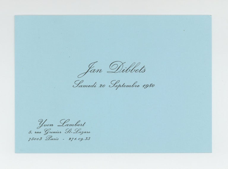 Item ID: 9123 Exhibition postcard: Jan Dibbets (opens 20 September 1980). Jan DIBBETS