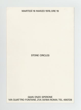 Announcement card: Richard Long: Stone Circles (opens 16 March 1976).