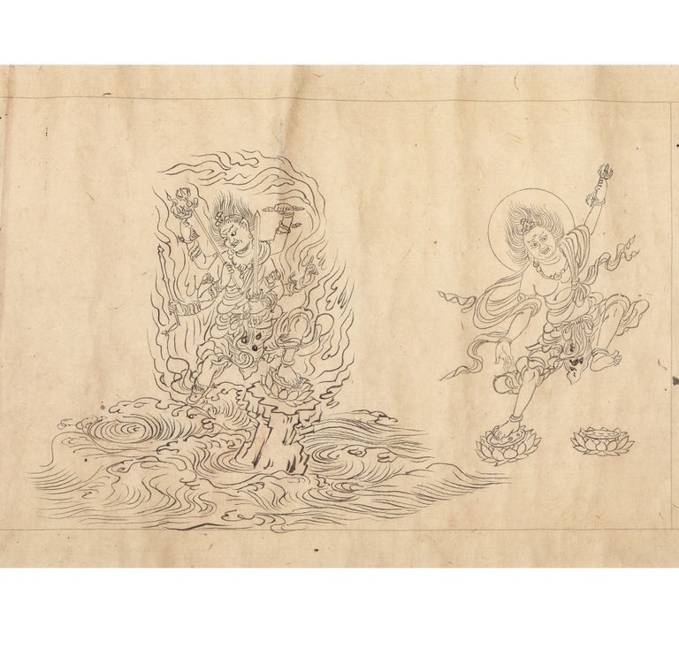 Item ID: 9130 Handscroll on paper, entitled on a slip of paper formerly pasted on outside: “Sonyōshō” 尊容抄 [“Annotations on the Noble Countenances (of the Deities Depicted)”]. EJŪ 恵什.