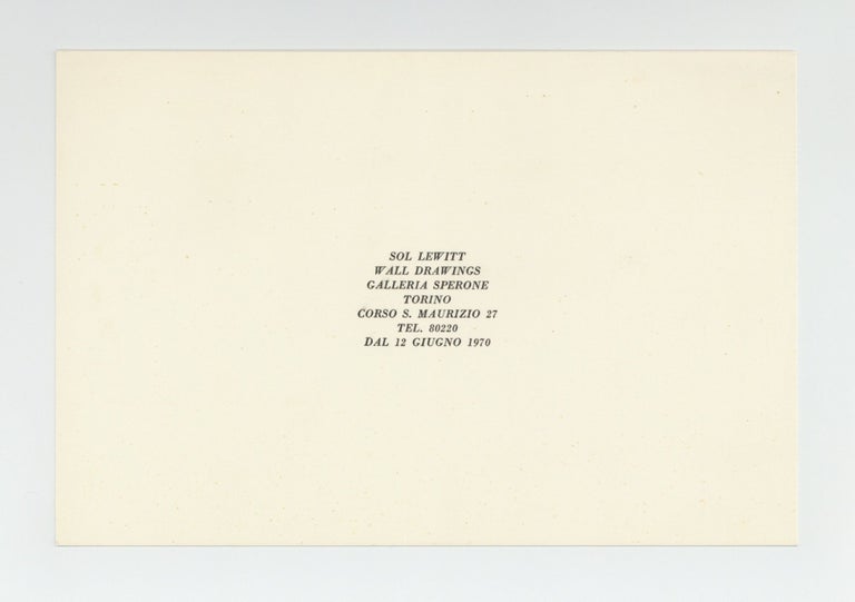 Item ID: 9193 Exhibition card: Sol LeWitt: Wall Drawings (opens 12 June 1970). Sol LEWITT.