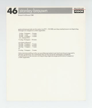Exhibition flyer: stanley brouwn (8-30 March 1980