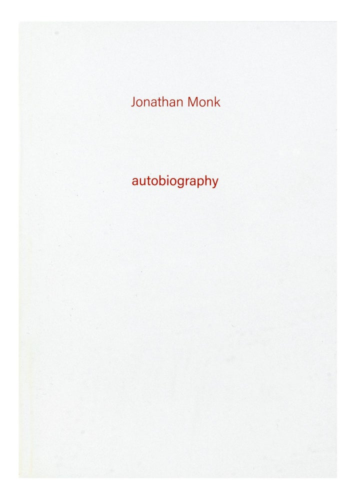 Item ID: 9201 Jonathan Monk: autobiography, no. 4. Jonathan MONK