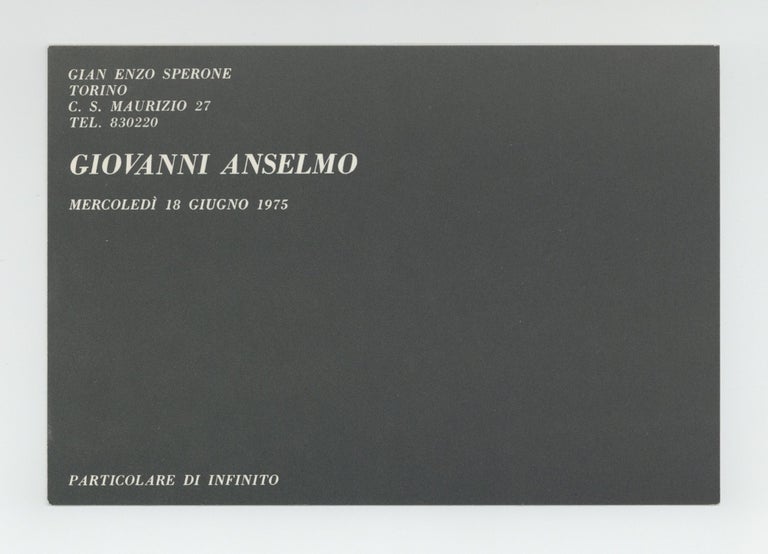 Item ID: 9246 Exhibition card: Giovanni Anselmo: Particolare di Inifinito (18 June 1975)....