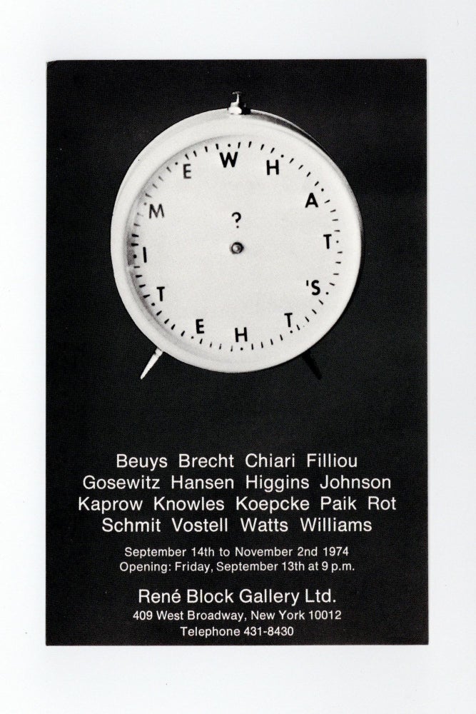 Item ID: 9271 Exhibition card: Beuys Brecht Chiari Filliou Gosewitz Hansen Higgins Johnson...
