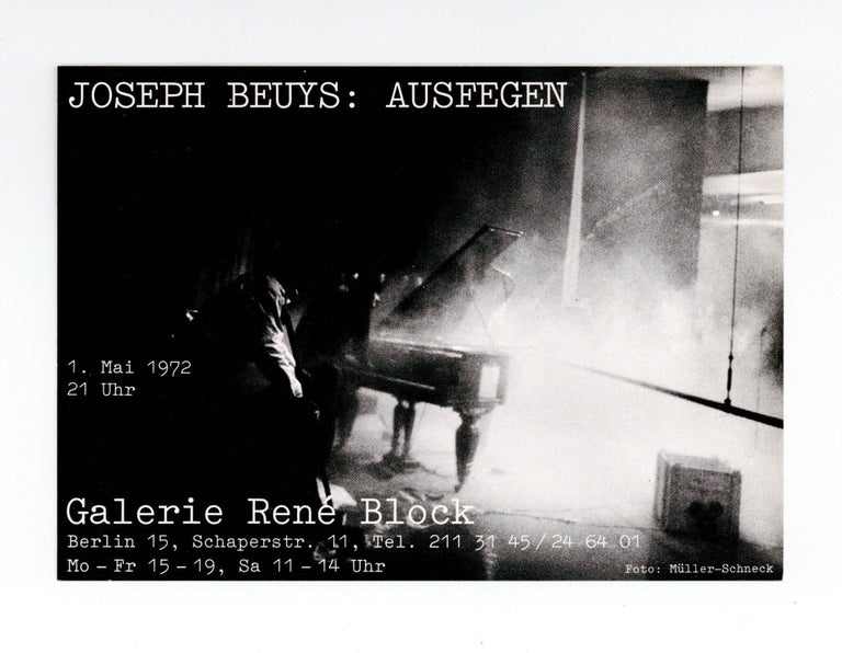 Item ID: 9273 Exhibition card: Joseph Beuys: Ausfegen (1 May 1972). Joseph BEUYS