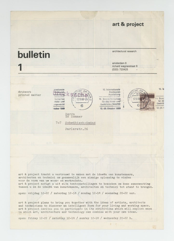 Item ID: 9347 bulletin 1 (20 September-16 October 1968). Charlotte POSENENSKE