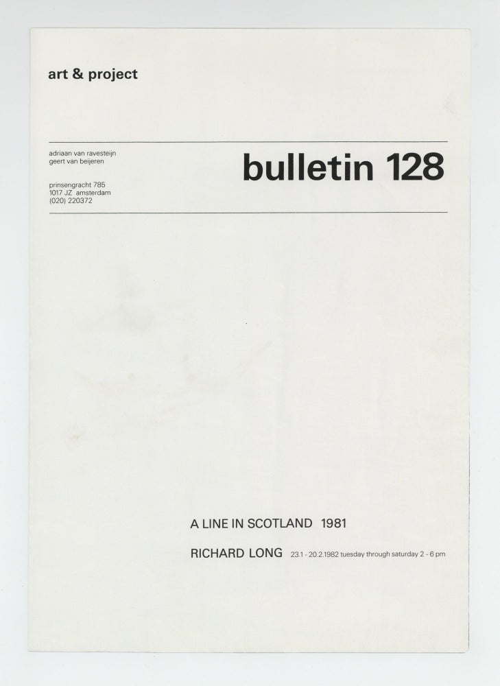Item ID: 9492 bulletin 128: A Line in Scotland 1981, Richard Long (23 January-20 February 1982). Richard LONG.