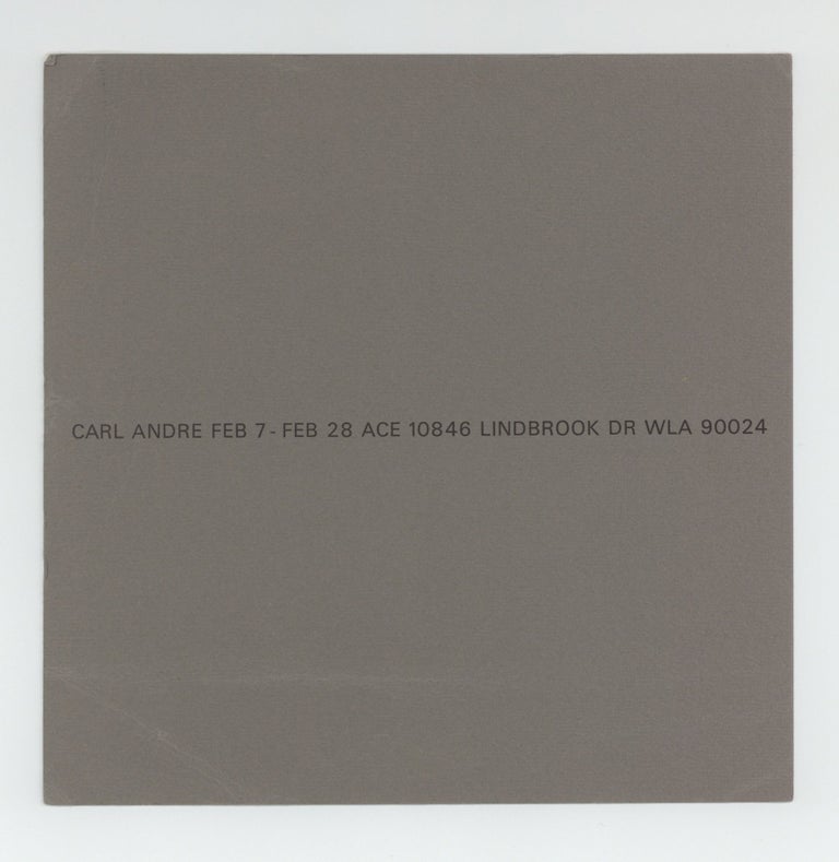 Item ID: 9525 Exhibition card: Carl Andre (7-28 February [1976]). Carl ANDRE