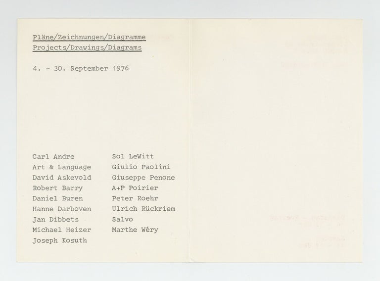 Item ID: 9527 Exhibition invitation: Pläne/Zeichnungen/Diagramme… (4-30 September...