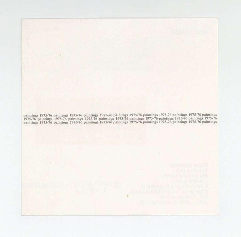 Item ID: 9537 Exhibition card: Edda Renouf: paintings 1975-76 (24 February-27 March 1976). Edda RENOUF.
