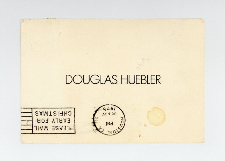 Item ID: 9545 Exhibition postcard: Texas Works (opens 6 December 1975). Douglas HUEBLER