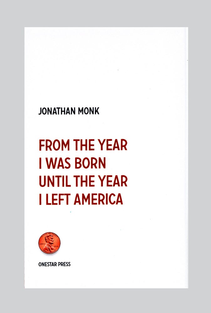 Item ID: 9554 From The Year I Was Born Until the Year I Left America. Jonathan MONK