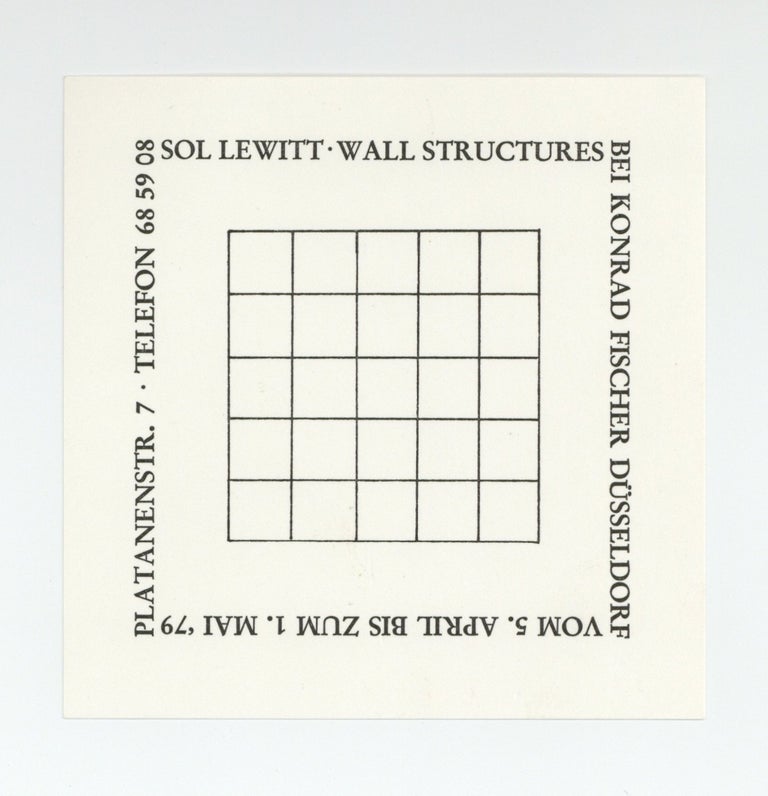 Item ID: 9604 Announcement card: Sol LeWitt: Wall Structures (5 April-1 May 1979). Sol LEWITT.