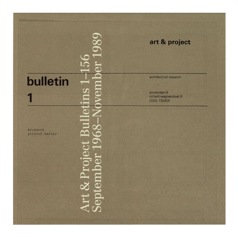 Item ID: 9676 Art & Project Bulletins 1-156, September 1968-November 1989. ART, PROJECT.
