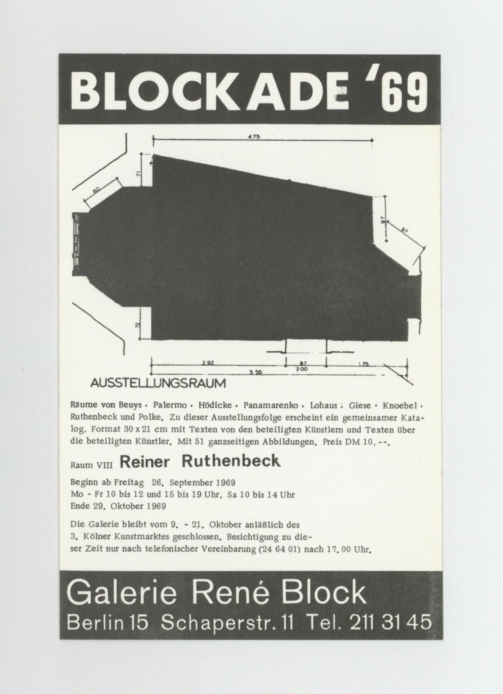 Item ID: 9682 Exhibition card: Blockade ‘69: Raum VIII Reiner Ruthenbeck (26...