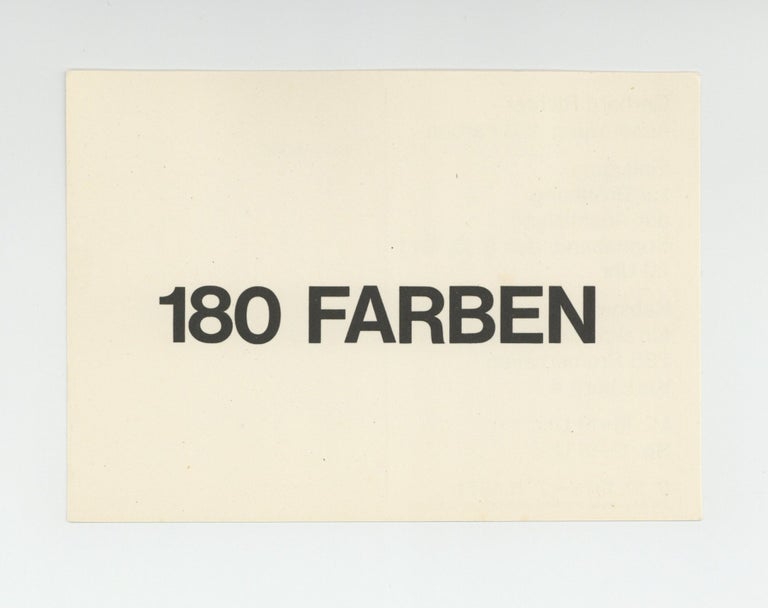 Item ID: 9687 Exhibition postcard: Gerhard Richter, Ausstellung: 180 Farben (9 October-7 November 1971). Gerhard RICHTER.