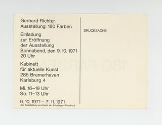 Exhibition postcard: Gerhard Richter, Ausstellung: 180 Farben (9 October-7 November 1971).