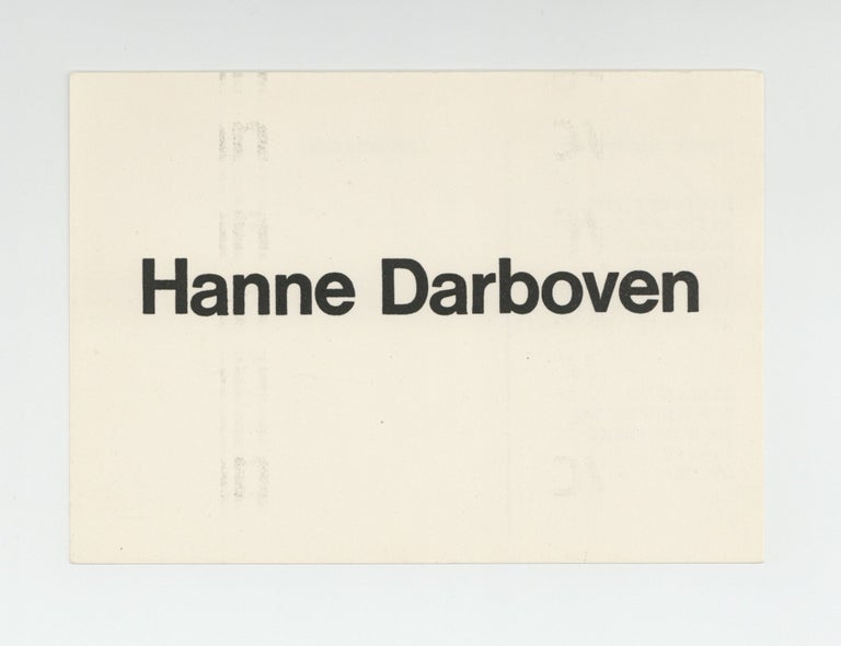 Item ID: 9688 Exhibition postcard: Hanne Darboven (1-30 April 1972). Hanne DARBOVEN.