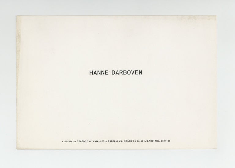 Item ID: 9699 Exhibition card: Hanne Darboven (opens 13 October 1972). Hanne DARBOVEN.