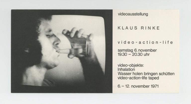 Item ID: 9702 Exhibition card: videoausstellung: Klaus Rinke, video-action-life (6-12...