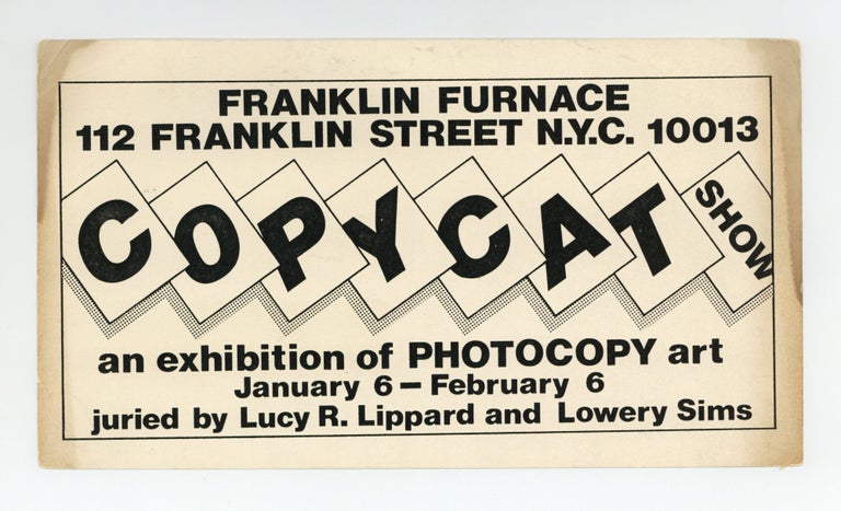 Item ID: 9719 Exhibition card: Copycat Show: an exhibition of Photocopy art (6 January-6...