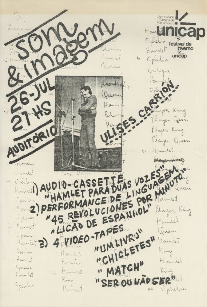 Item ID: 9727 Flyer: Som & Imagem, Ulises Carrión, 26-Jul, 21 hs, auditorio. Ulises CARRIÓN
