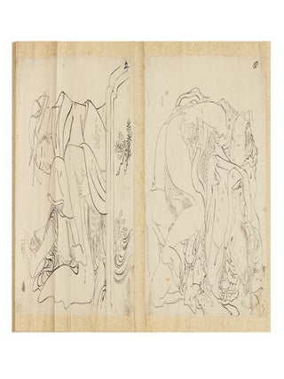 Scroll on paper, with 12 black & white brush images, each measuring 272 x 375 mm.