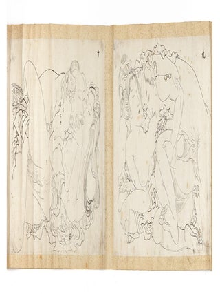 Scroll on paper, with 12 black & white brush images, each measuring 272 x 375 mm.