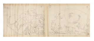 Scroll on paper, with 12 black & white brush images, each measuring 272 x 375 mm.