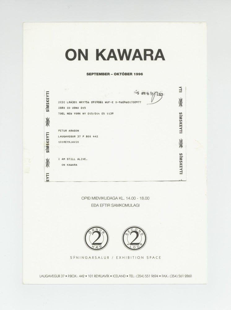 Item ID: 9863 Exhibition card: On Kawara (September-October 1996). On KAWARA
