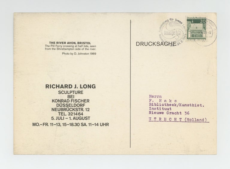 Item ID: 9941 Exhibition postcard: Richard J. Long: Sculpture Bei Konrad Fischer (5 July-1 August...