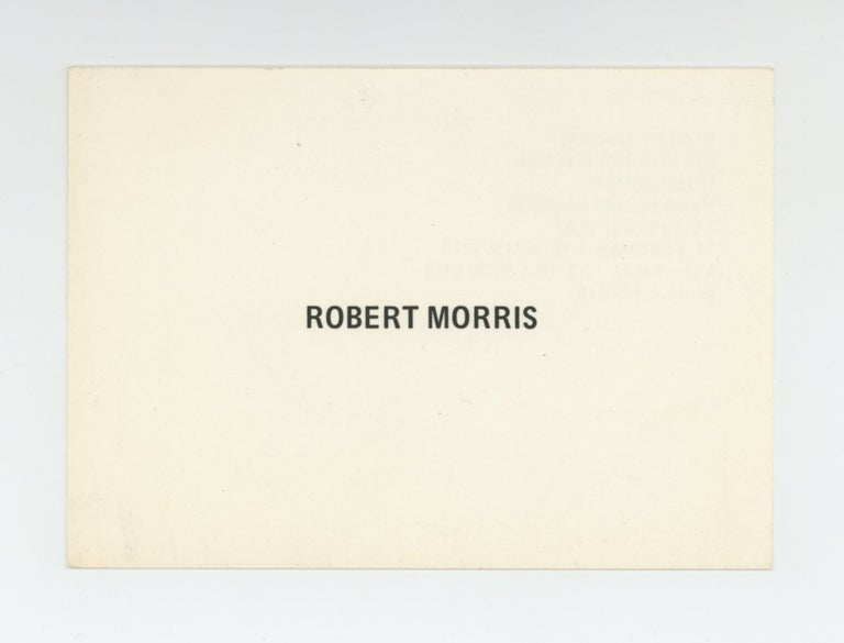 Item ID: 9951 Exhibition postcard: Robert Morris bei Konrad Fischer (17 February-16 March 1973)....
