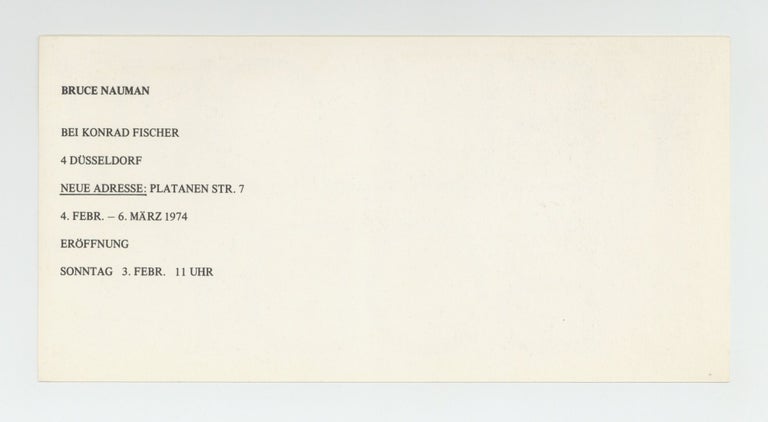 Item ID: 9952 Exhibition postcard: Bruce Nauman: Yellow Body, Bei Konrad Fischer (4 February-6...