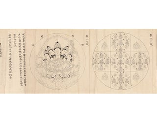 Handscroll on paper, entitled on a new title-slip affixed to the outside, “Ryōkai mandara gahō hiden” 両界曼茶羅画法秘伝 [“Secrets of the Way of Drawing the Mandala of the Two Realms”].